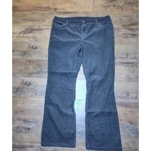 Lands End Corduroy Pants Womens 18 Black Mid Rise Straight Leg Casual Stretch